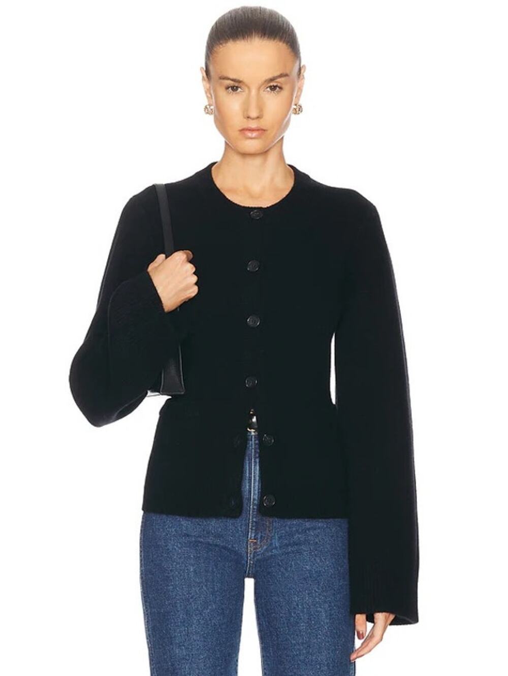 Jenni Kayne Cooper Cardigan Black Small Wool Cashmere